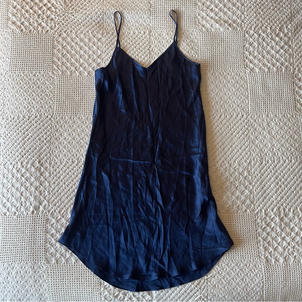 Elegant Navy Blue Silk Chemise